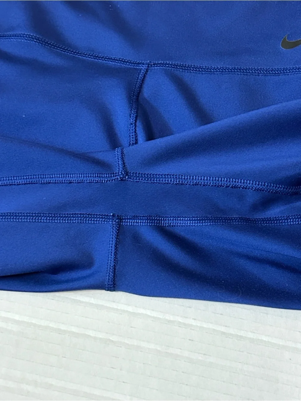 Nike One Icon Girls' Medium Royal Blue Athletic Leggings, Side 'Just Do It' Tape